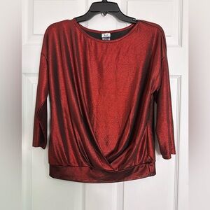 Wrapper Shimmering Red Blouse